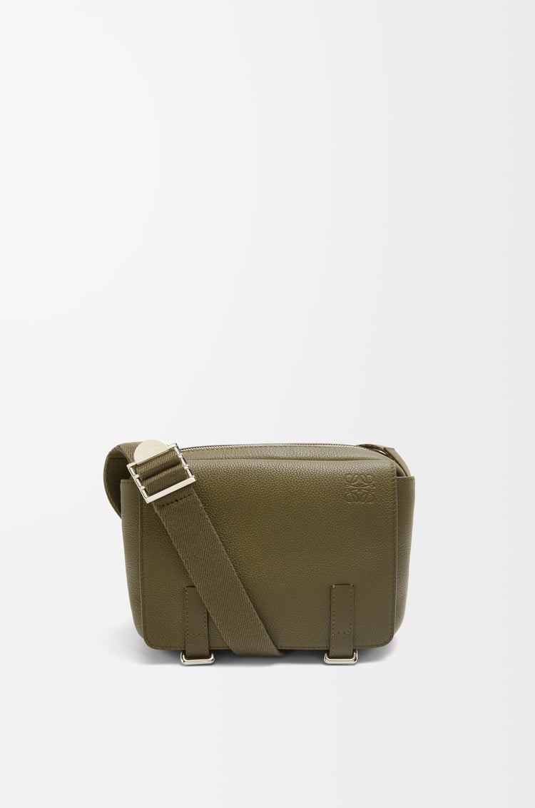 LOEWE XS Military messenger bag in soft grained calfskin Dark Khaki