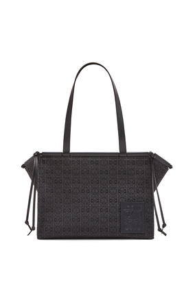 LOEWE Small Cushion Tote in Anagram jacquard and calfskin Anthracite/Black plp_rd