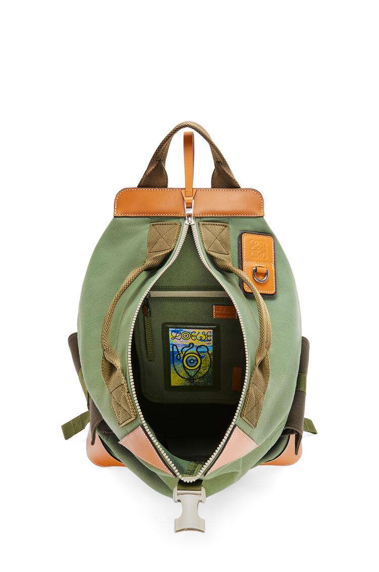 LOEWE Convertible backpack in canvas Khaki Green pdp_rd