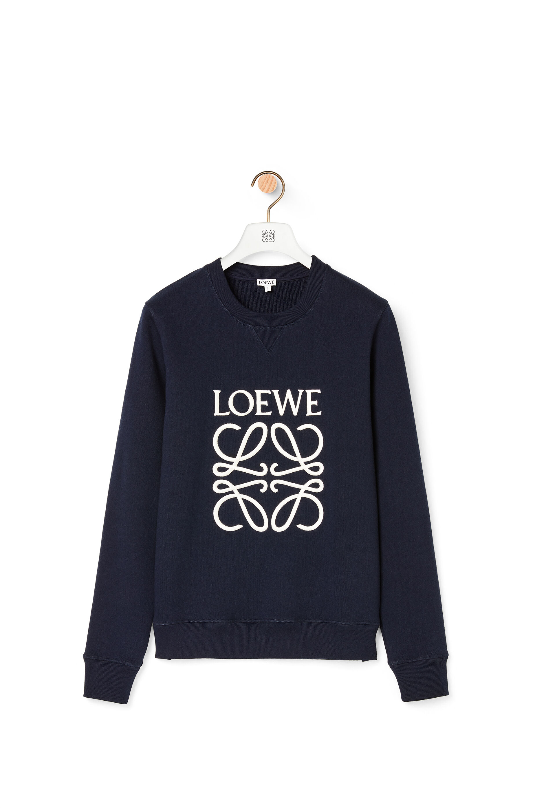 navy embroidered sweatshirt