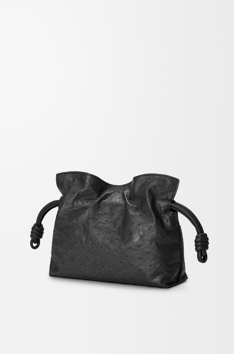 LOEWE Mini Flamenco clutch in ostrich Black