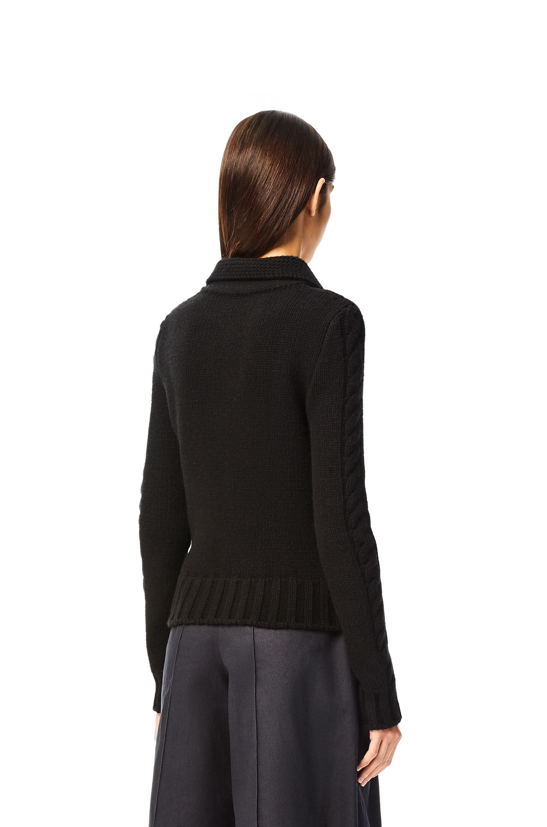 Gold button cardigan in wool Black LOEWE