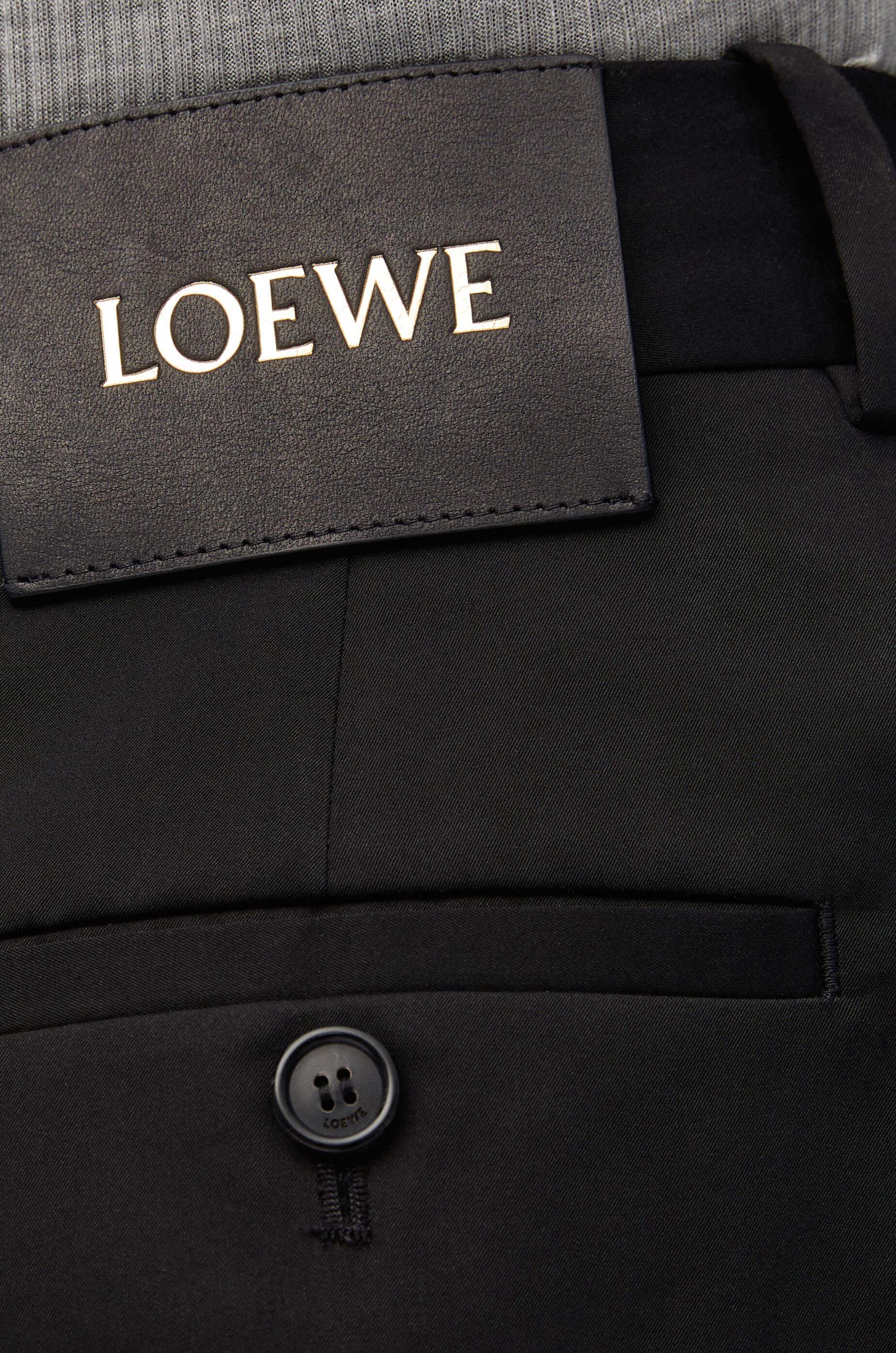 Trapeze shorts in cotton and silk Black - LOEWE