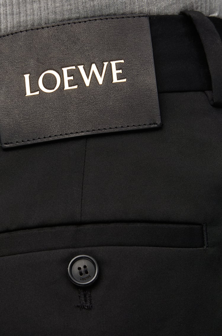 LOEWE 棉質和真絲梯形短褲 黑色
