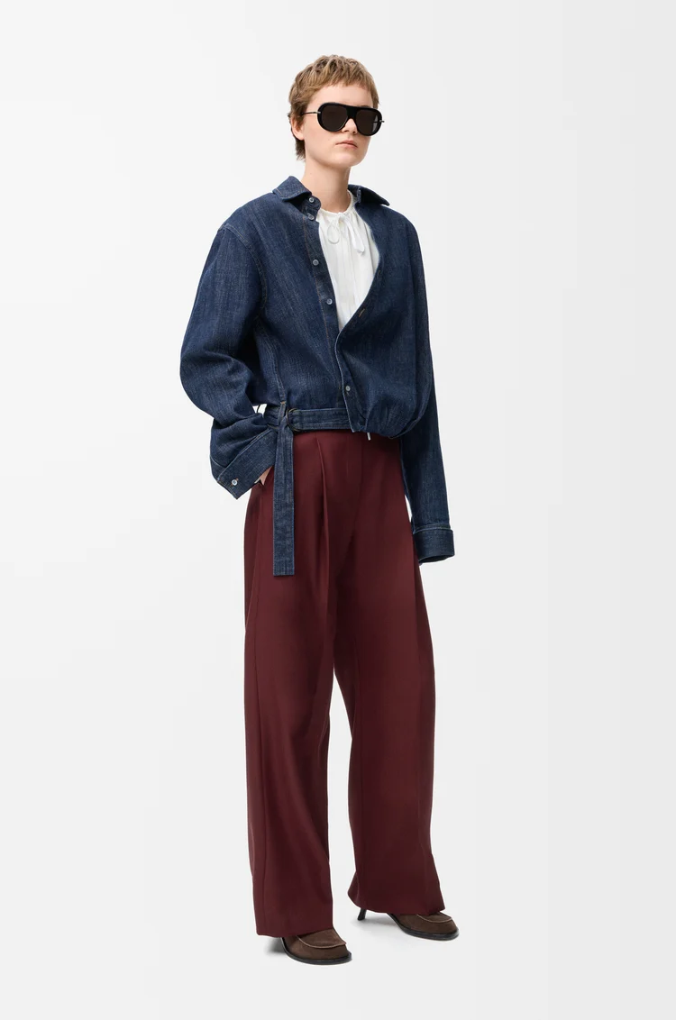 LOEWE Pantalón en lana Burdeos