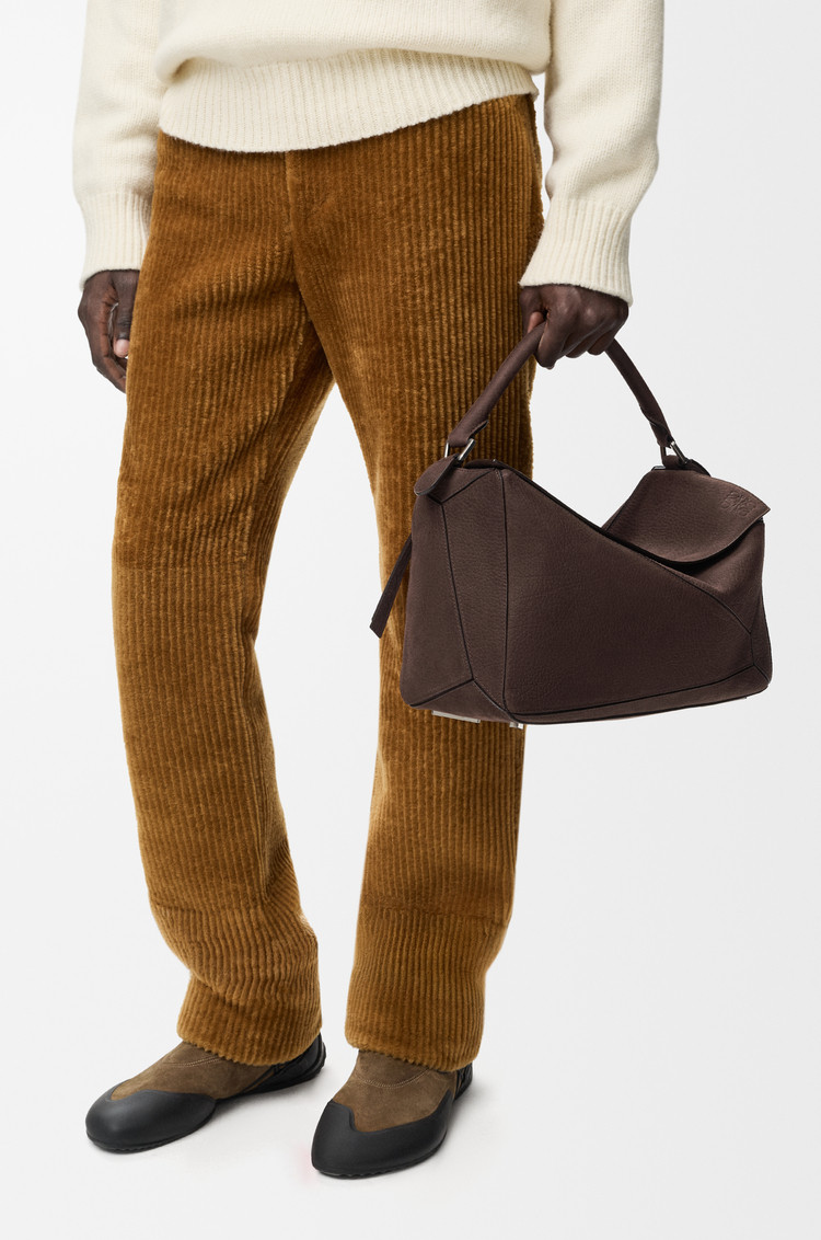 LOEWE パズルバッグ ラージ（グレインヌバック） ダークブラウニー