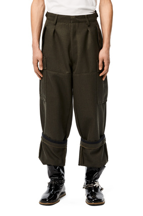LOEWE Cargo trousers in wool Khaki Green