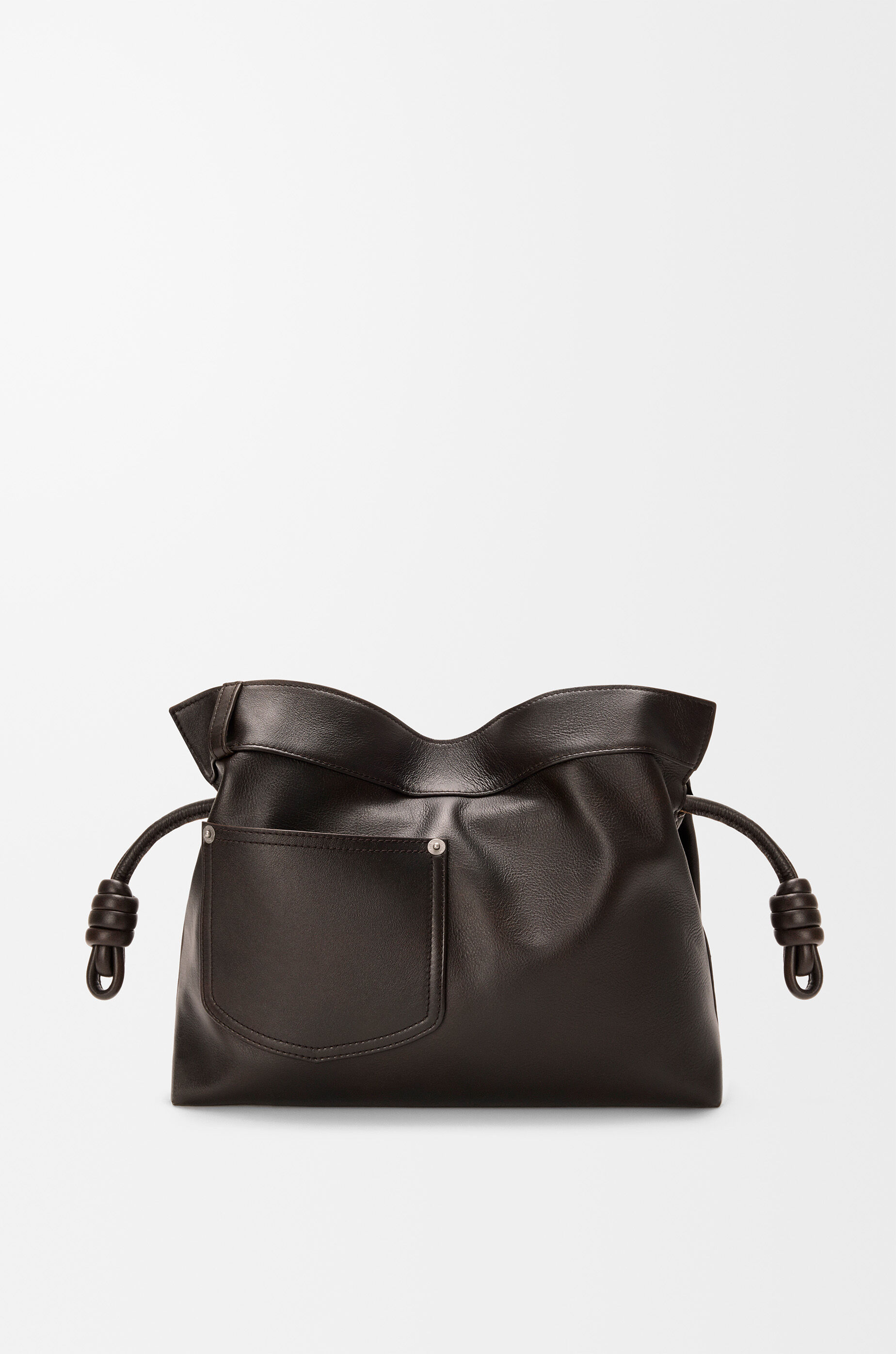 LOEWE フラメンコ クラッチ ミディアム ダークブラウン パンタ フラメンコクラッチ ミディアム（シャイニーカーフ） ブラウン