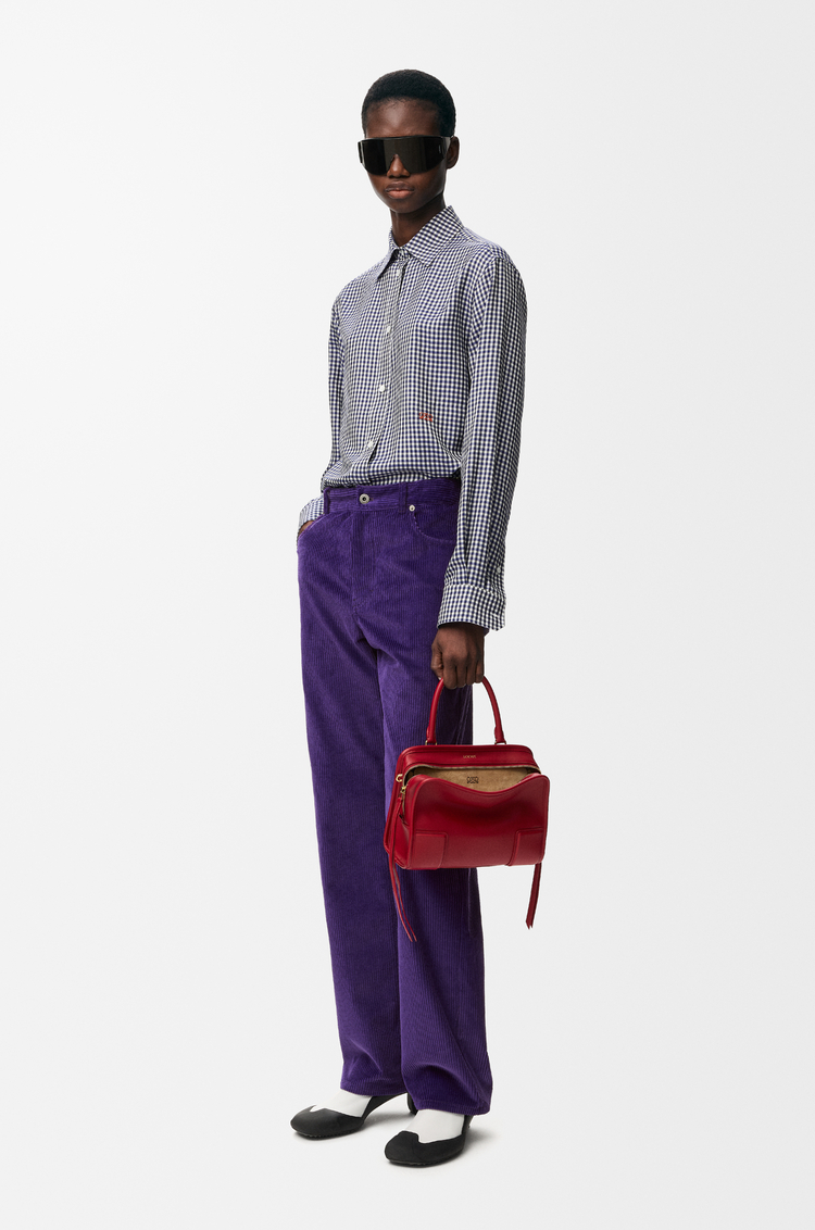 LOEWE Camisa en seda Azul/Blanco