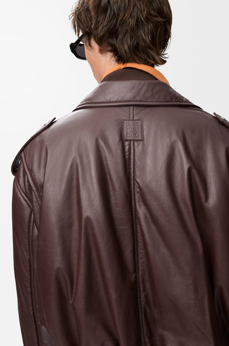 LOEWE Balloon biker jacket in nappa lambskin Dark Brown