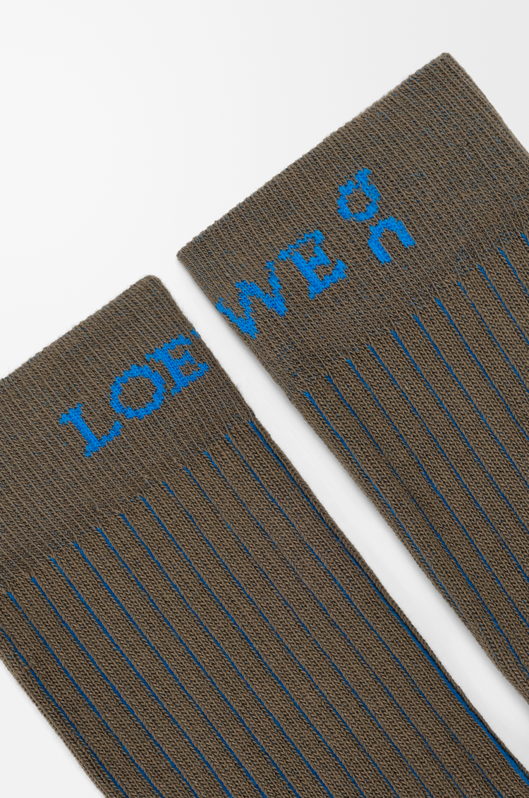 LOEWE Socks in cotton blend Khaki Green