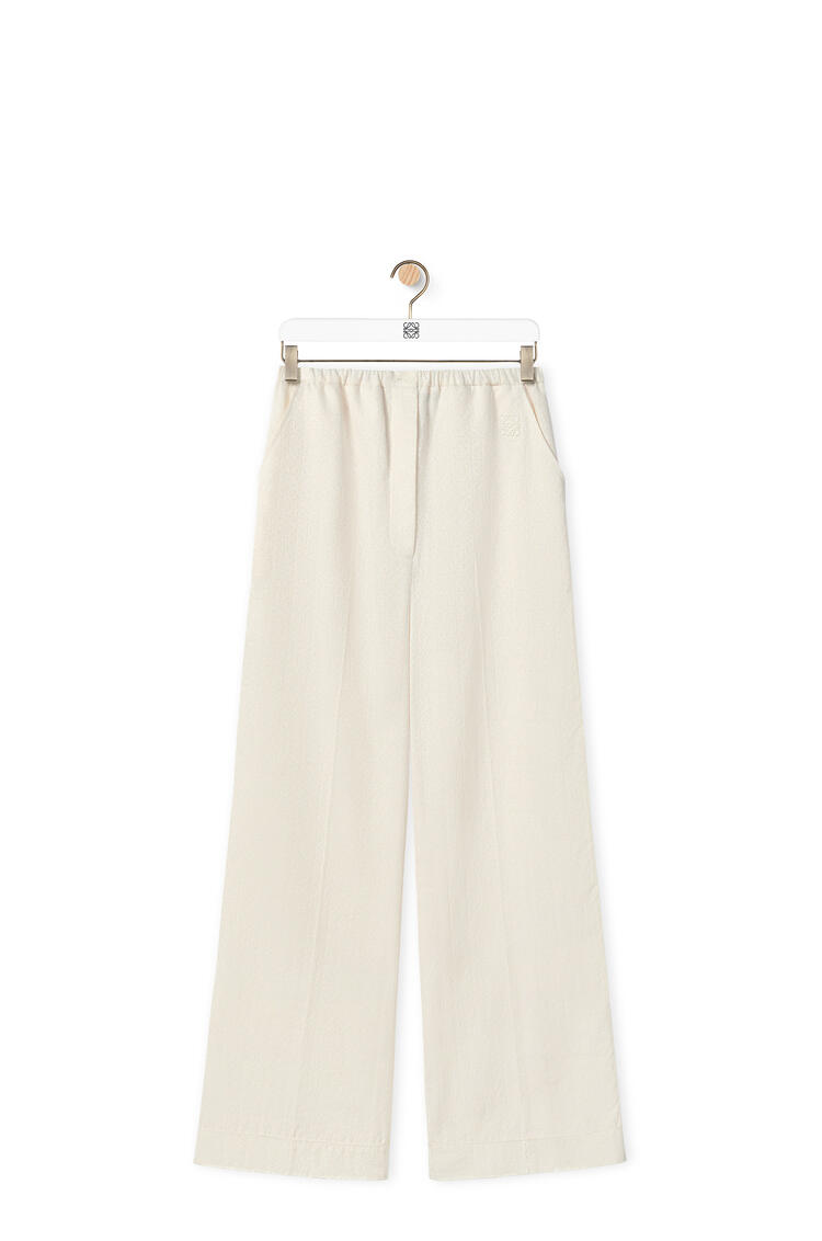 LOEWE Anagram pyjama trousers in silk and cotton Ivory