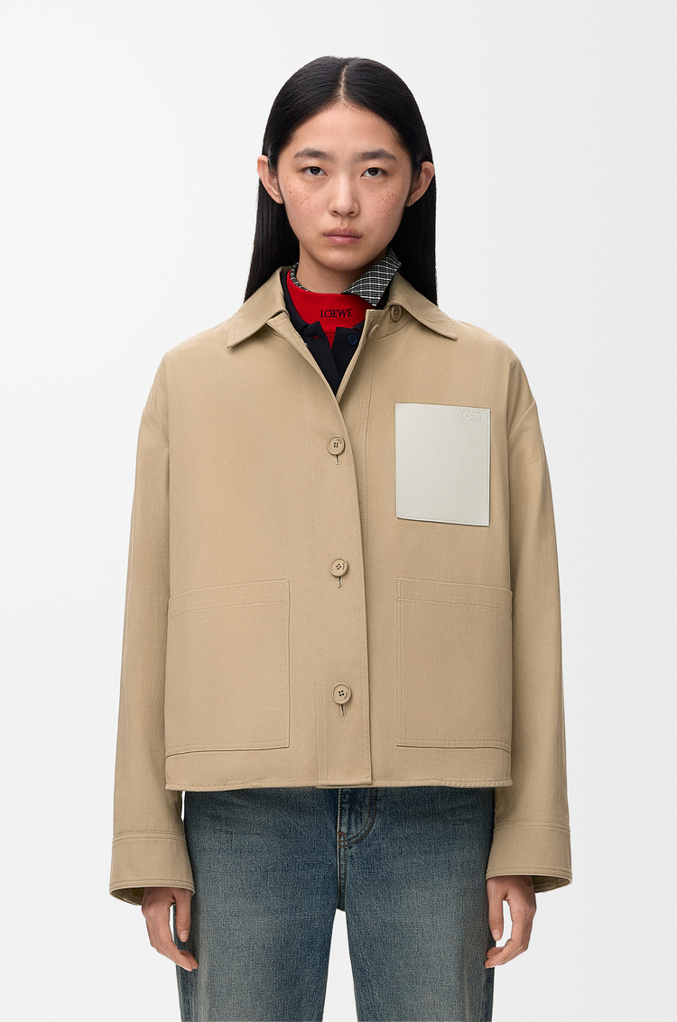 LOEWE 棉质工装夹克 浅灰绿色