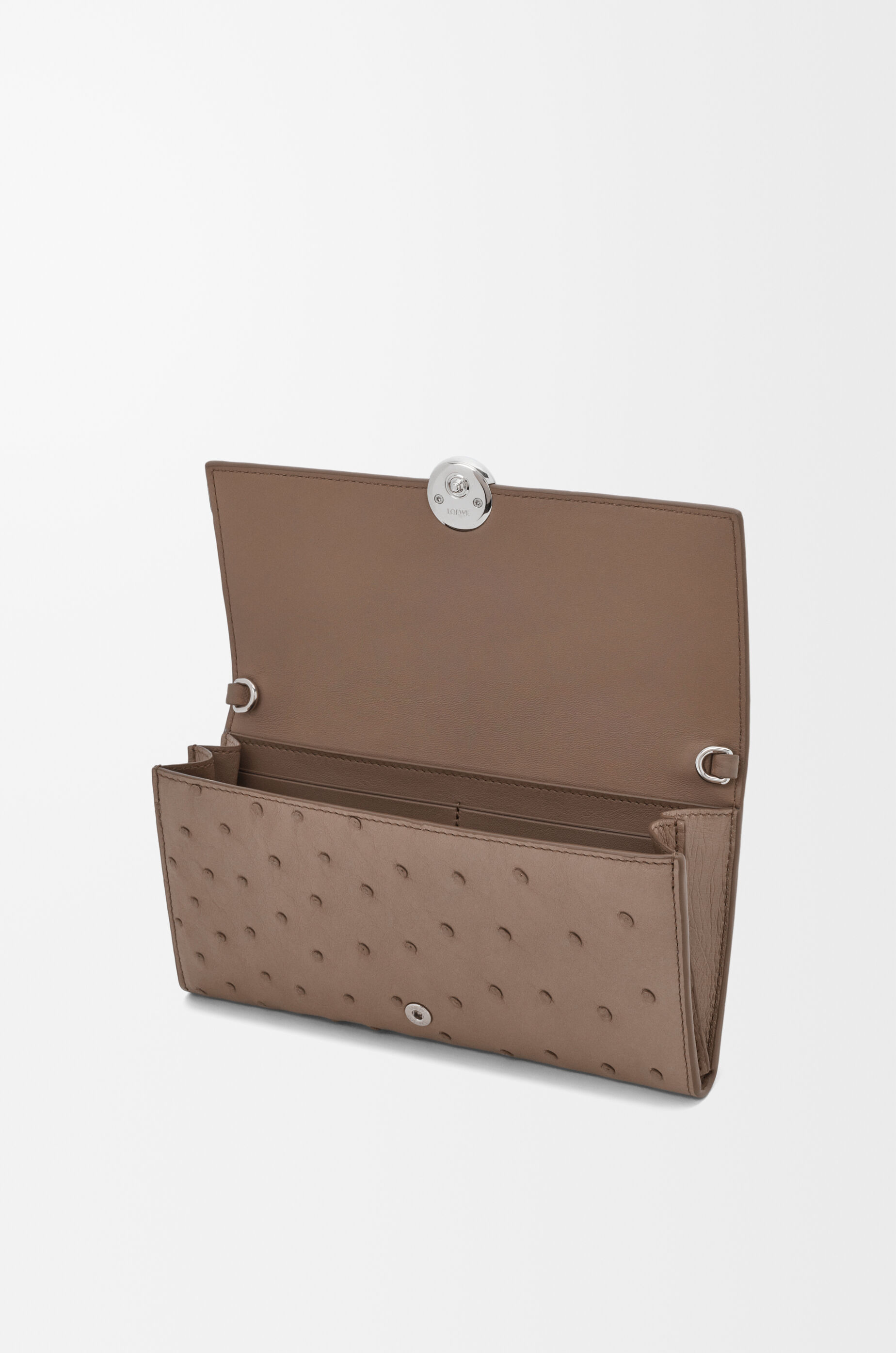 ゆゆ　ロエベ　ウォレット　チェーン　LOEWE ペブル チェーンウォレット（オーストリッチ） ブラウン - ロエベ 日本
