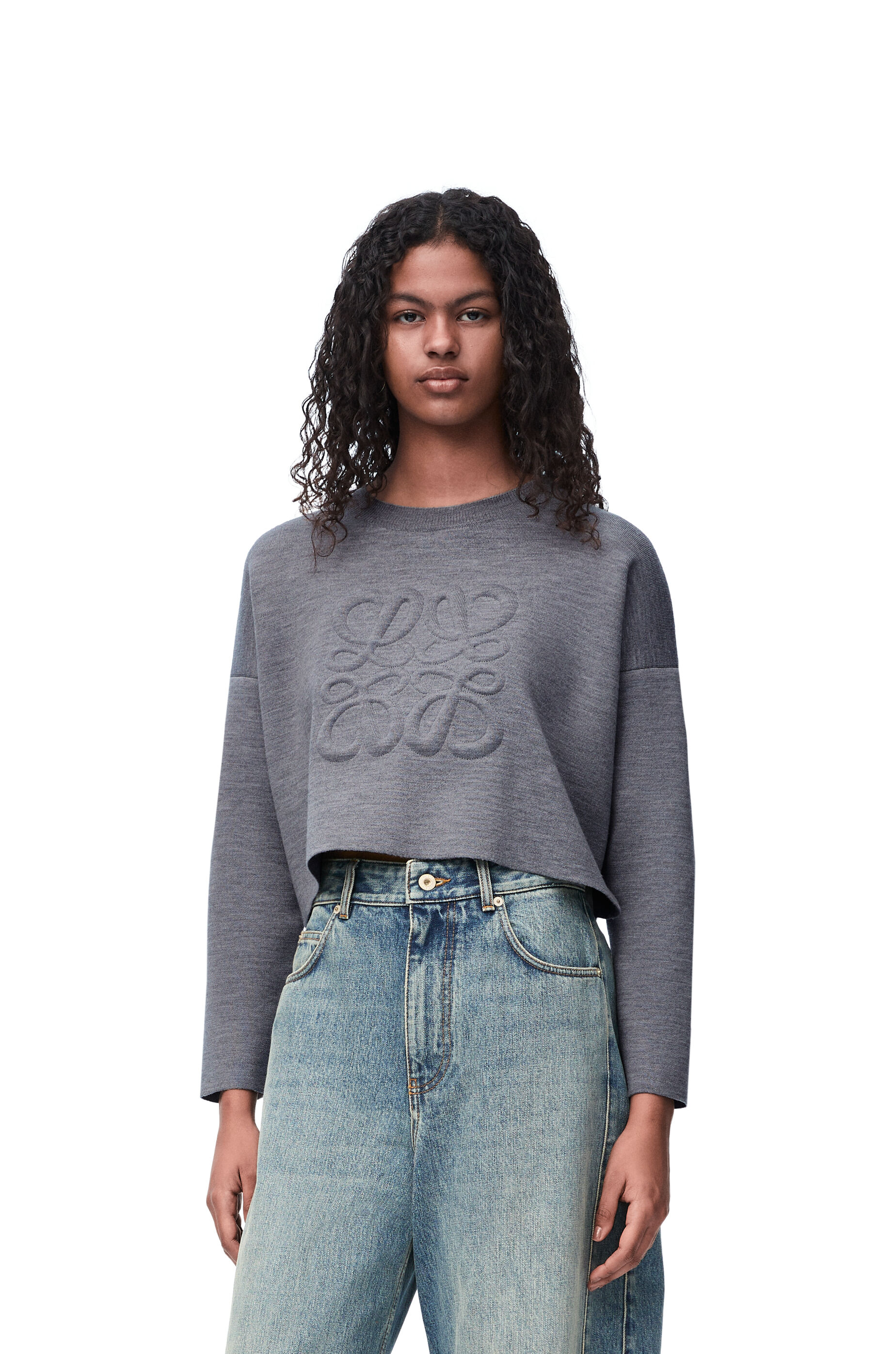 Anagram sweater in wool Light Grey LOEWE