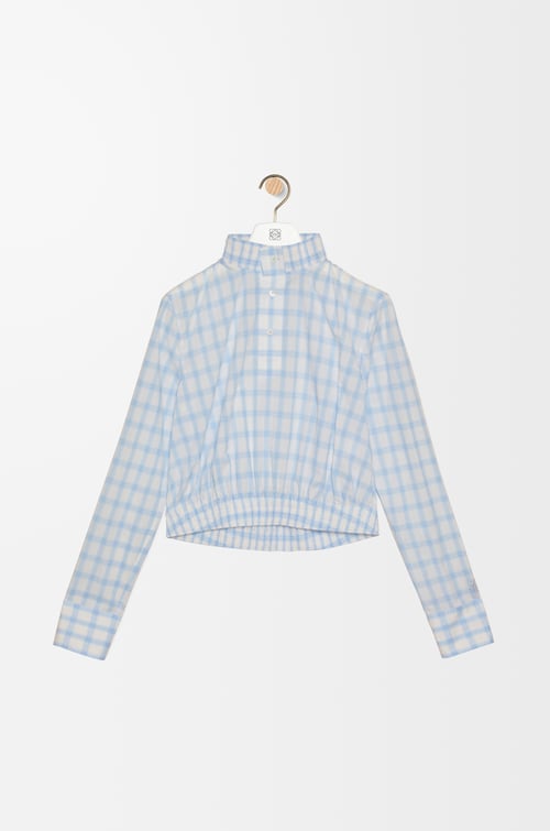 LOEWE Blouse in cotton White/Blue plp_rd