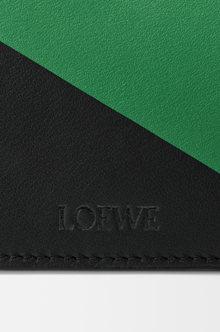 LOEWE 經典小牛皮 Flag零錢卡夾 黑色/熱帶綠