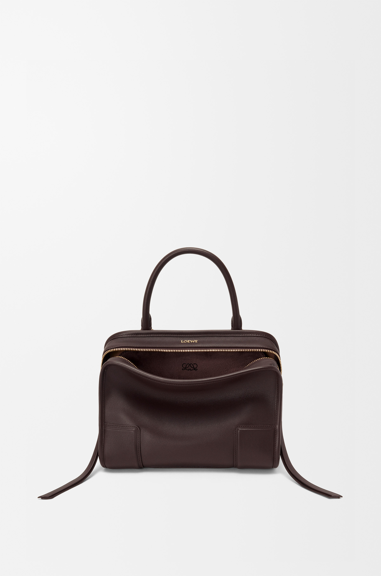 LOEWE Small Amazona 180 bag in soft calfskin Dark Chestnut