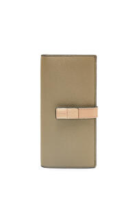 LOEWE Large vertical wallet in grained calfskin Artichoke Green/Dusty Beige