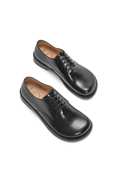 LOEWE Campo derby shoe in brushed calfskin Black plp_rd
