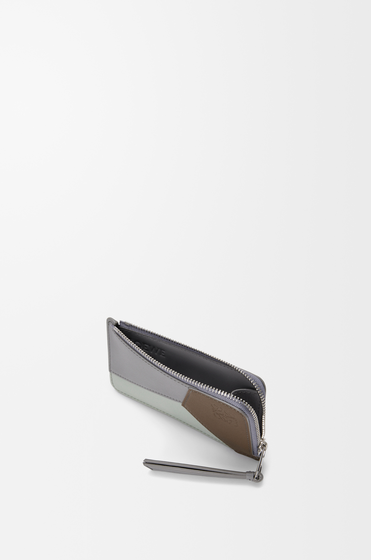 LOEWE Puzzle coin cardholder in classic calfskin Winter Brown/Ash Grey