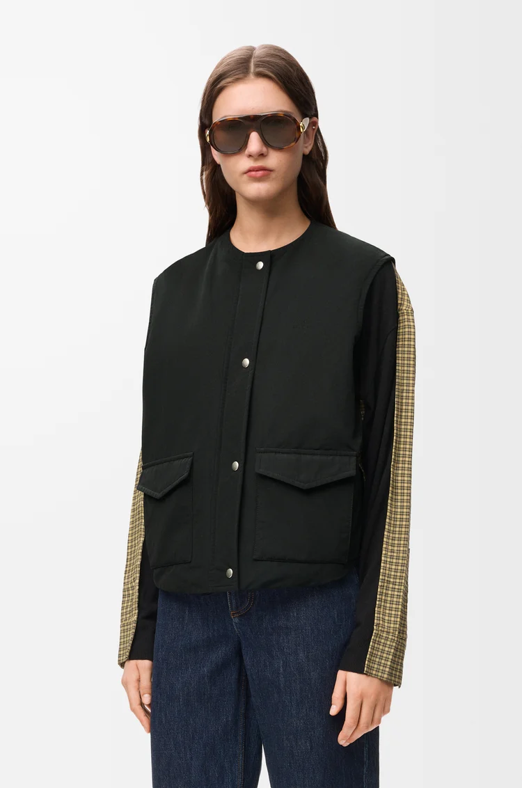 LOEWE Chaleco en algodón técnico Negro