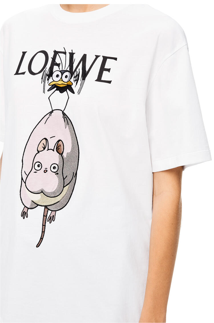 LOEWE Yu-Bird T-shirt in cotton White/Multicolor pdp_rd
