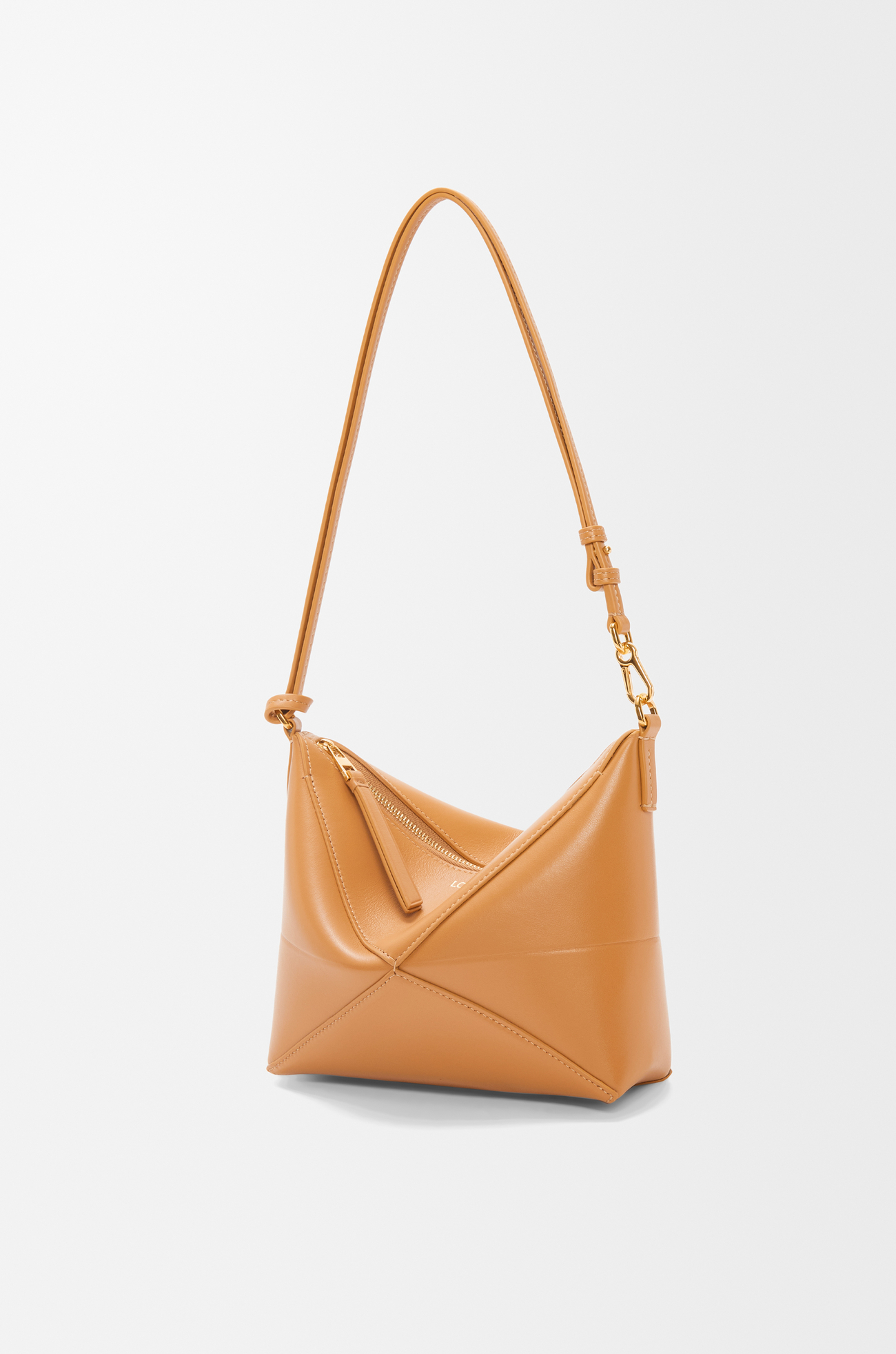 LOEWE Puzzle Fold pouch in shiny nappa calfskin Warm Desert