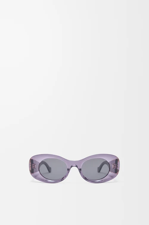 LOEWE Beveled Oval Maxi Anagram sunglasses Transparent Purple