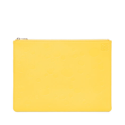 LOEWE Pouch Plano Mediano Queso Amarillo/Paladio LOEWE Pouch Plano Mediano Queso Amarillo/Paladio all