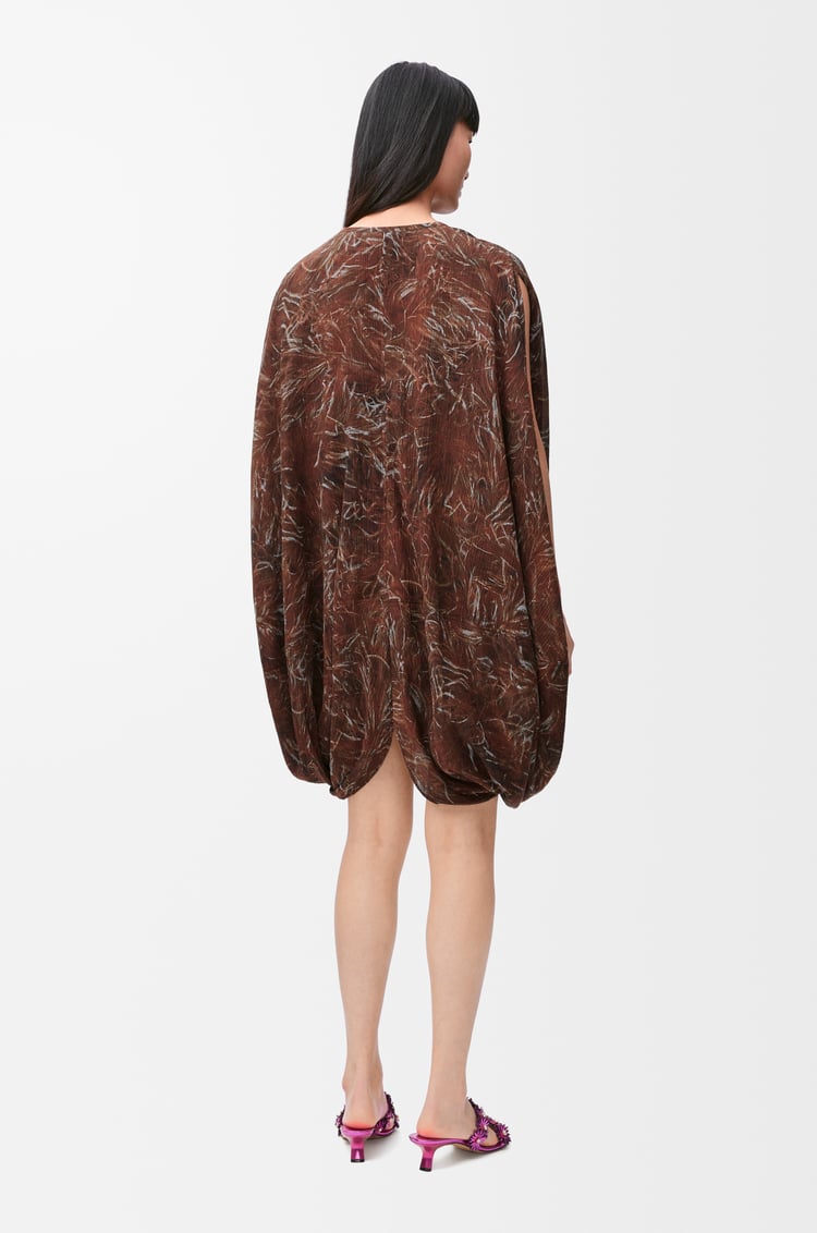 LOEWE Dress in cotton and silk Brown/Multicolor