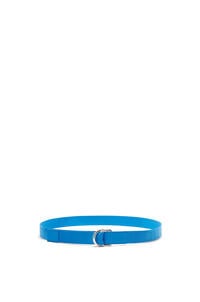 LOEWE D-ring webbing belt in nylon and calfskin Arctic Blue/Palladium