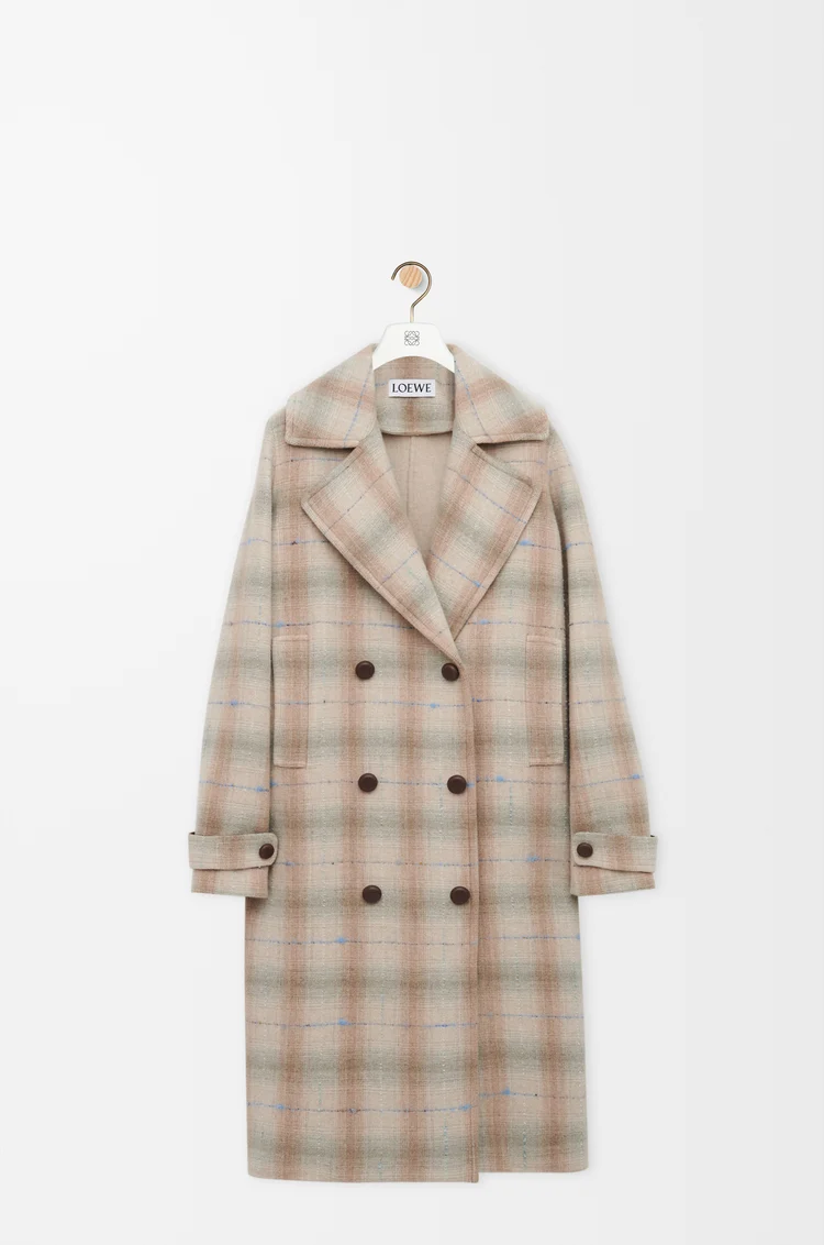 LOEWE 羊毛和羊绒混纺大衣 米色