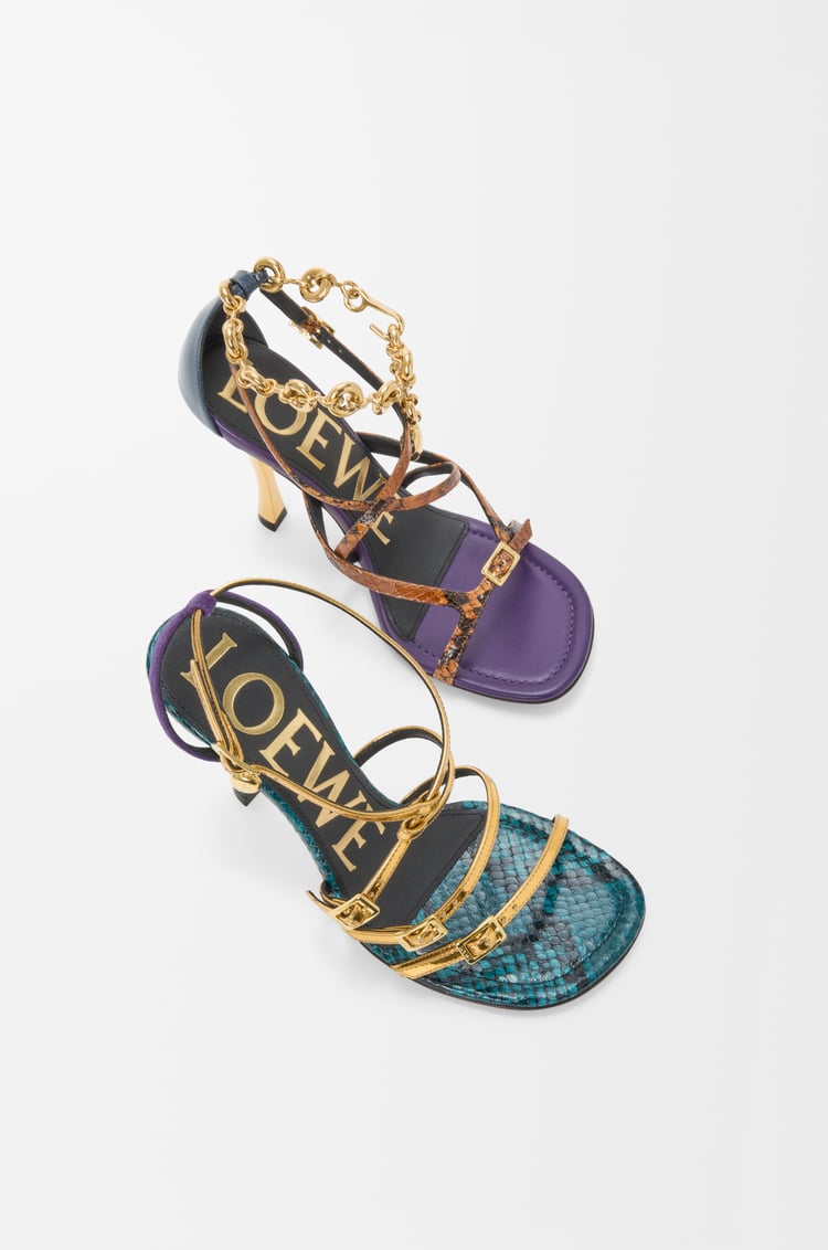 LOEWE New Comic sandal in mixed leather Gold/Multicolor