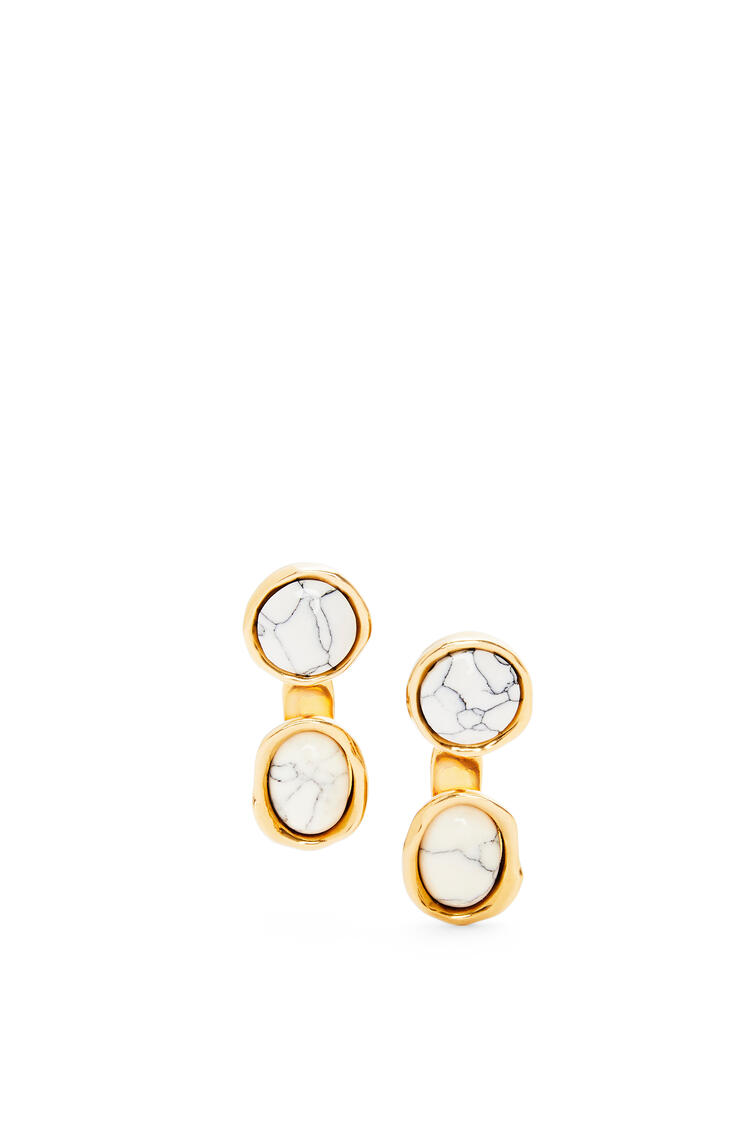 LOEWE Double Tree earrings in metal and resin White/Old Gold pdp_rd