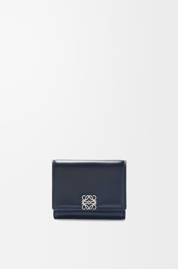 LOEWE 亮面纳帕牛皮革 Puffer Anagram 三折钱包 深海军蓝