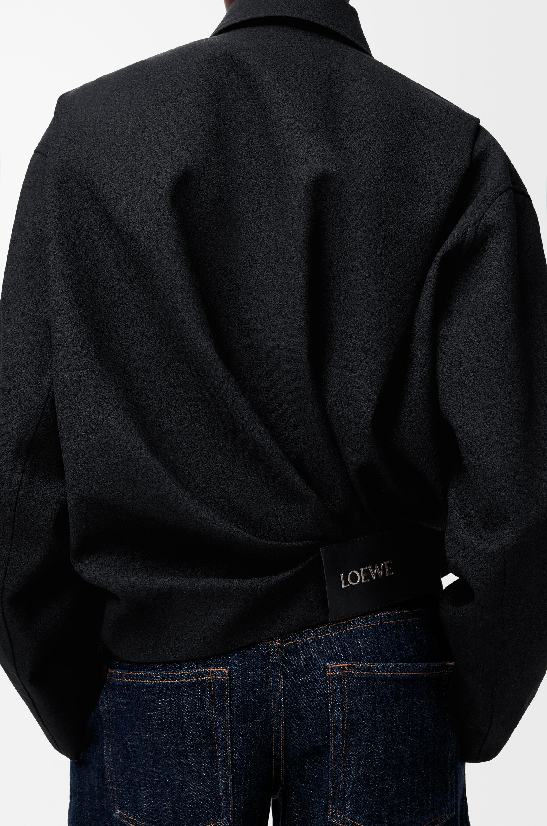 Draped jacket in wool Black - LOEWE APAC official website