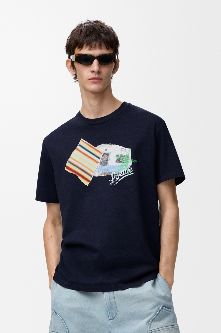 LOEWE Relaxed fit T-shirt in technical cotton Navy Blue