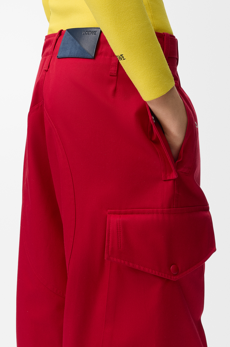 LOEWE Cargo trousers in cotton and silk Red