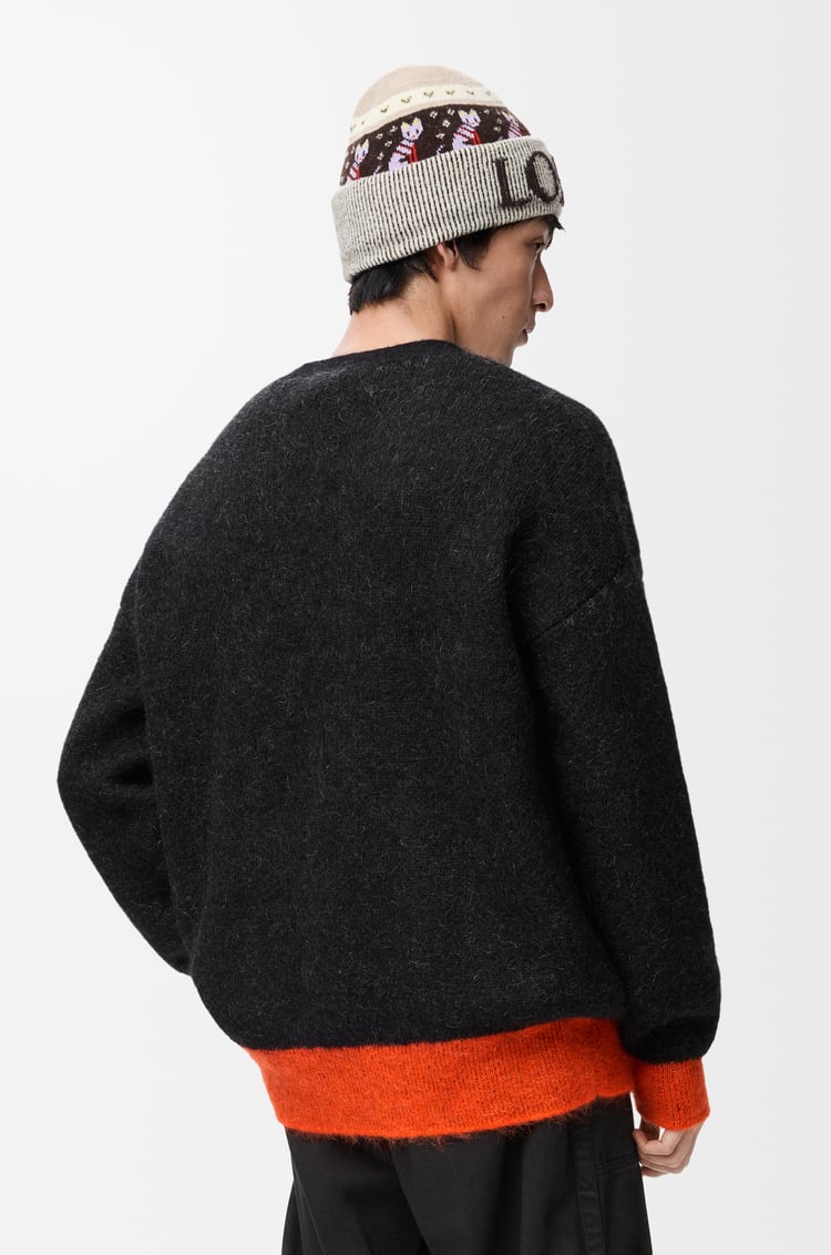 LOEWE Cardigan aus Mohairmischung Schwarz/Orange