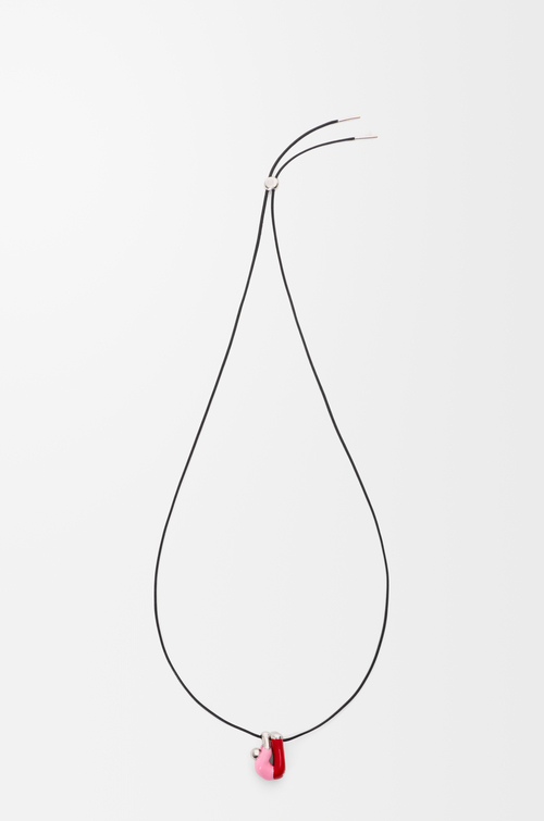 LOEWE Collar Hanging Acrobat en plata de ley y esmalte Plateado/Rojo