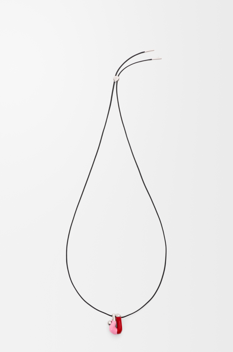 LOEWE Collar Hanging Acrobat en plata de ley y esmalte Plateado/Rojo