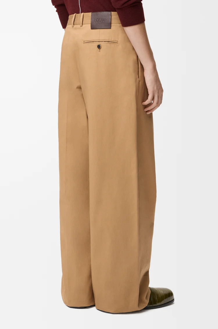 LOEWE 棉质阔腿裤 杏仁色