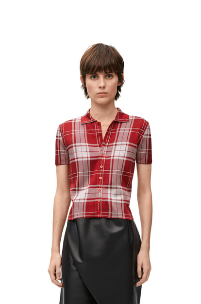 LOEWE Polo shirt in silk Red/White plp_rd