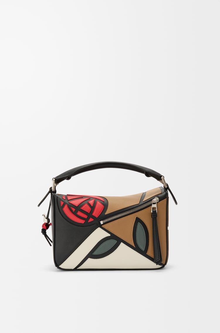 LOEWE Puzzle 10 Mackintosh re-edition in classic calfskin Mocca/Multicolor