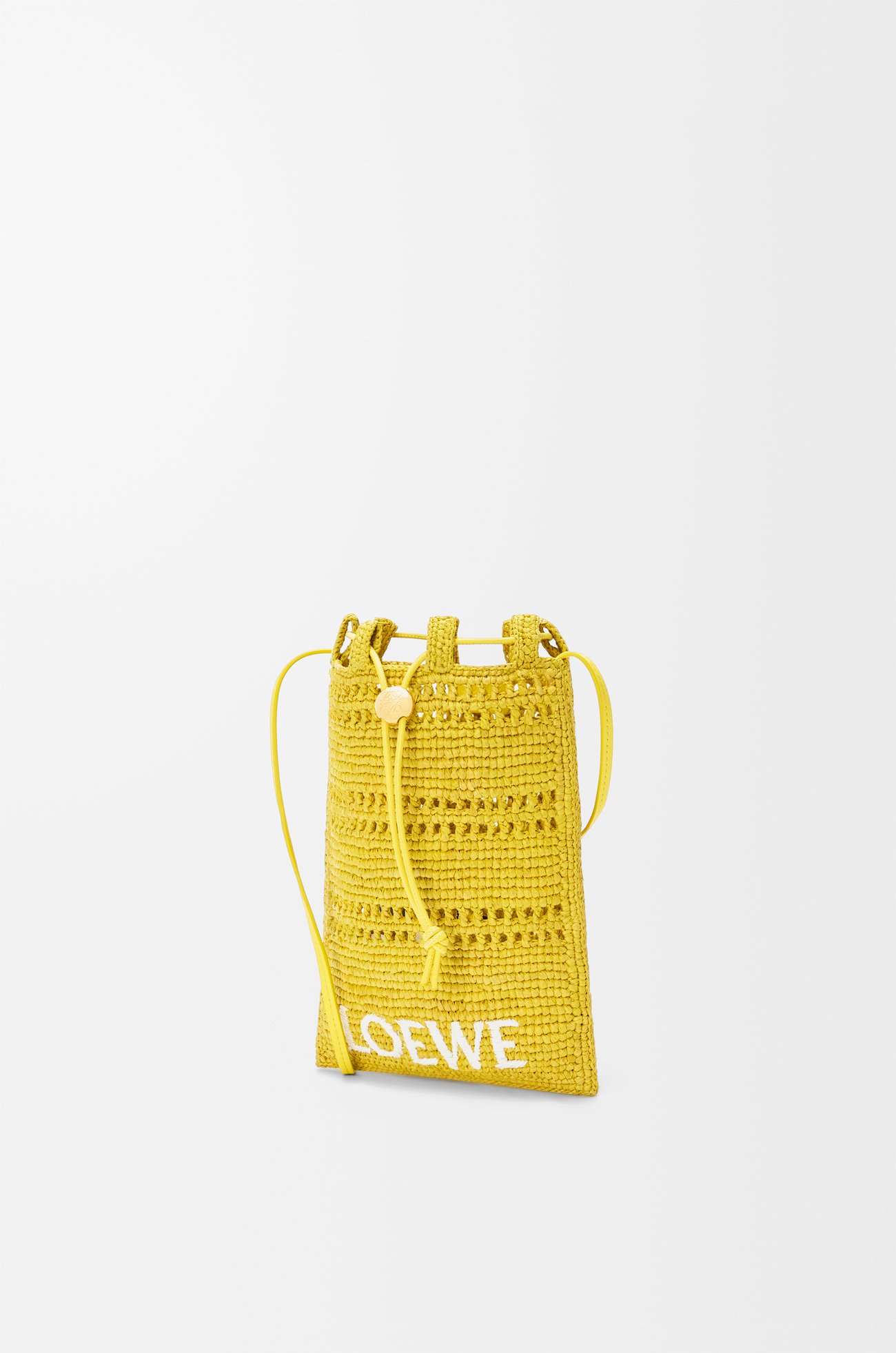 LOEWE Bolso pequeño con cordón en rafia  Amarillo