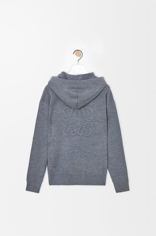 Anagram zip-up hoodie in wool