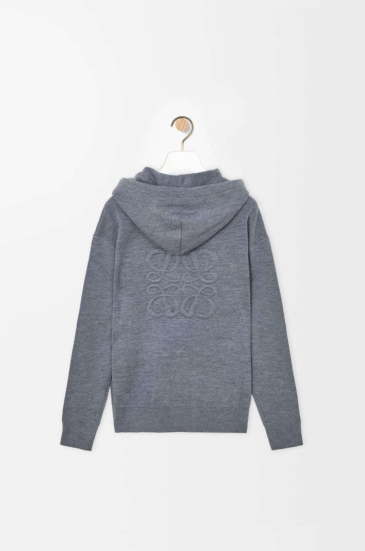 LOEWE Anagram zip-up hoodie in wool Grey Melange