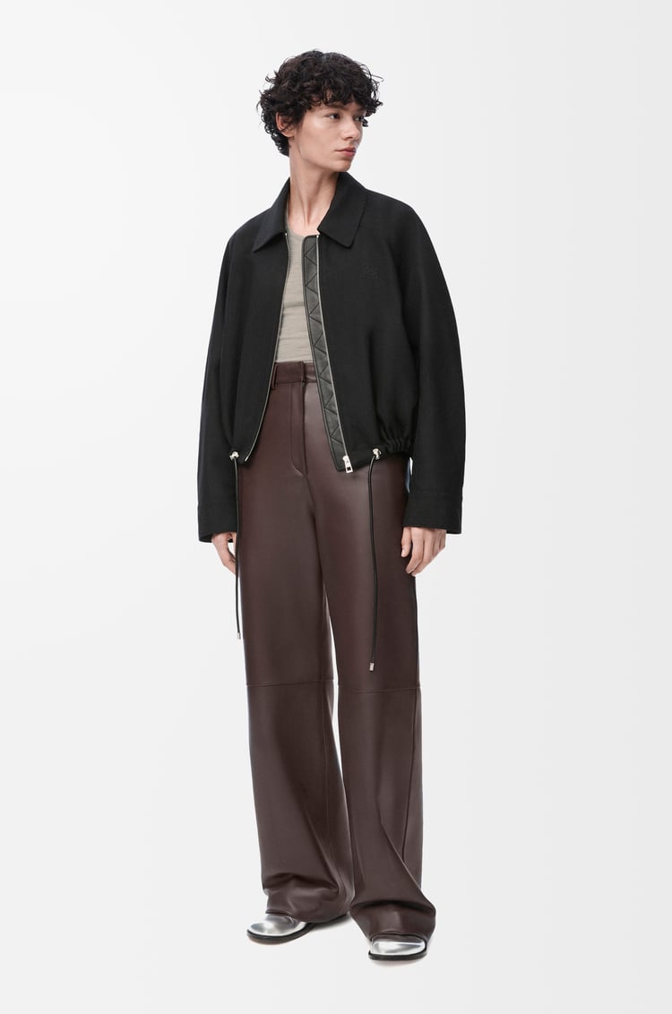 LOEWE Pantalón en piel napa de cordero Marrón Chocolate