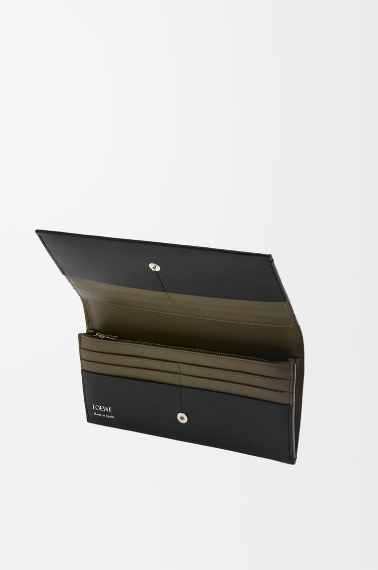 LOEWE Cartera larga en piel napa de ternera Negro/Caqui Oscuro